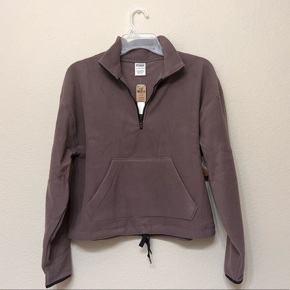 Victoria's Secret PINK Polar Fleece Half Zip Up Pullover Sweatshirt (XS)